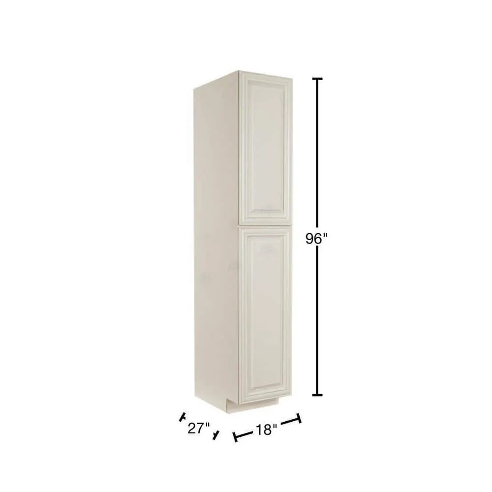LIFEART CABINETRY Princeton Assembled 18 in. x 96 in. x 27 in. Tall Pantry with 2-Doors in Off-White, photo 2 of 8