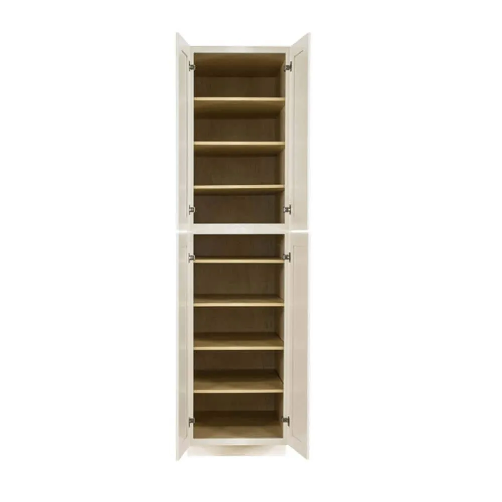LIFEART CABINETRY Princeton Assembled 24 in. x 90 in. x 27 in. Tall Pantry with 4-Doors in Off-White, photo 3 of 8