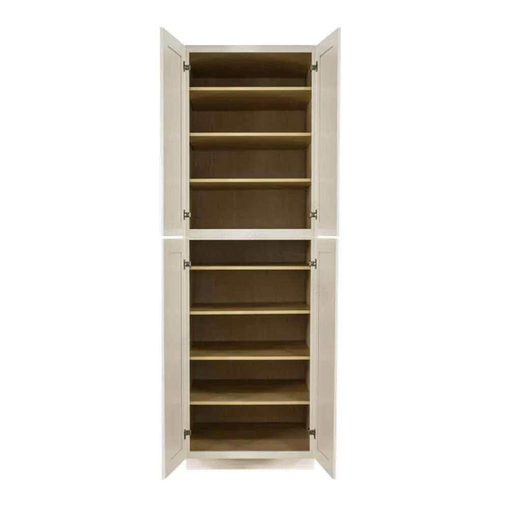 LIFEART CABINETRY Princeton Assembled 30 in. x 84 in. x 27 in. Tall Pantry with 4-Doors in Off-White, photo 2 of 7