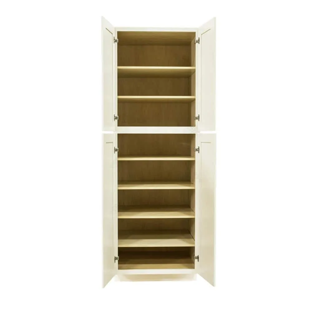 LIFEART CABINETRY Princeton Assembled 30 in. x 90 in. x 27 in. Tall Pantry with 4-Doors in Off-White, photo 2 of 7