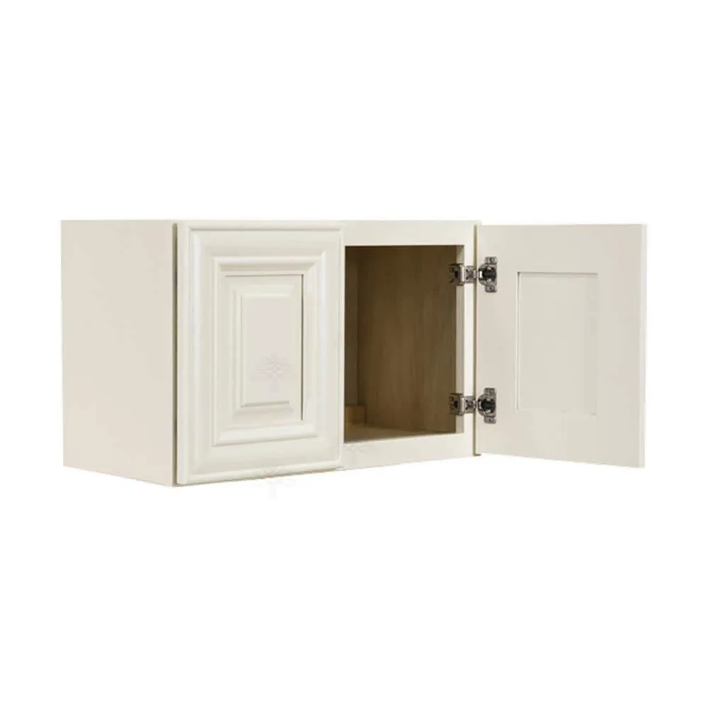 LIFEART CABINETRY Princeton Assembled 24 in. x 12 in. x 12 in. 2-Door Wall Cabinet no Shelf in Off-White, photo 3 of 7