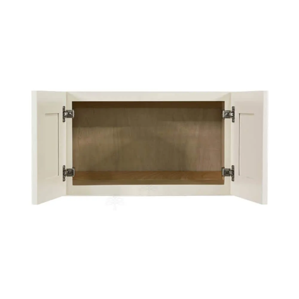 LIFEART CABINETRY Princeton Assembled 24 in. x 12 in. x 12 in. 2-Door Wall Cabinet no Shelf in Off-White, photo 2 of 7