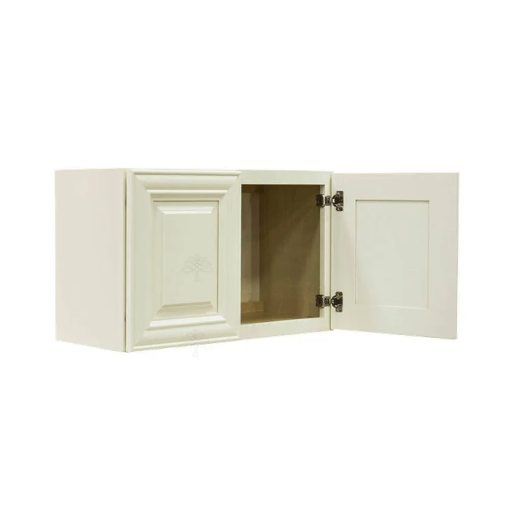 LIFEART CABINETRY Princeton Assembled 30 in. x 15 in. x 12 in. 2-Door Wall Cabinet no Shelf in Off-White, photo 3 of 6