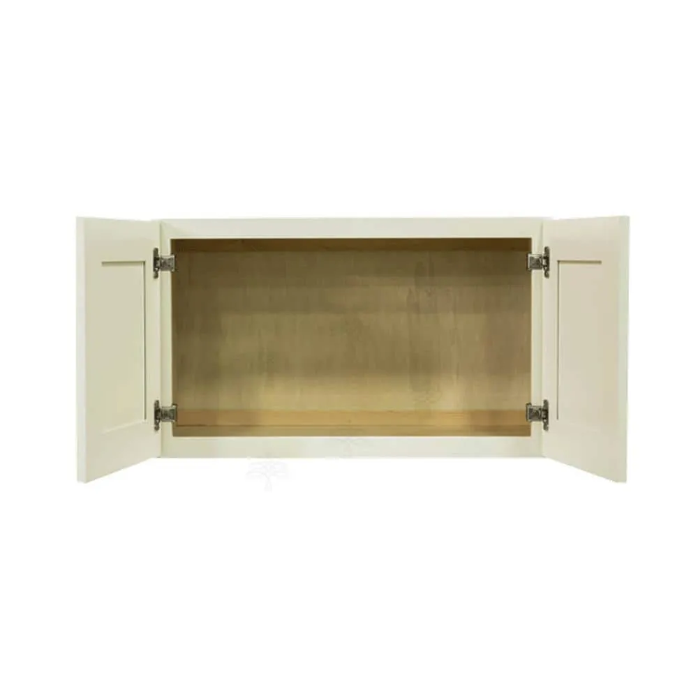 LIFEART CABINETRY Princeton Assembled 30 in. x 15 in. x 12 in. 2-Door Wall Cabinet no Shelf in Off-White, photo 2 of 6