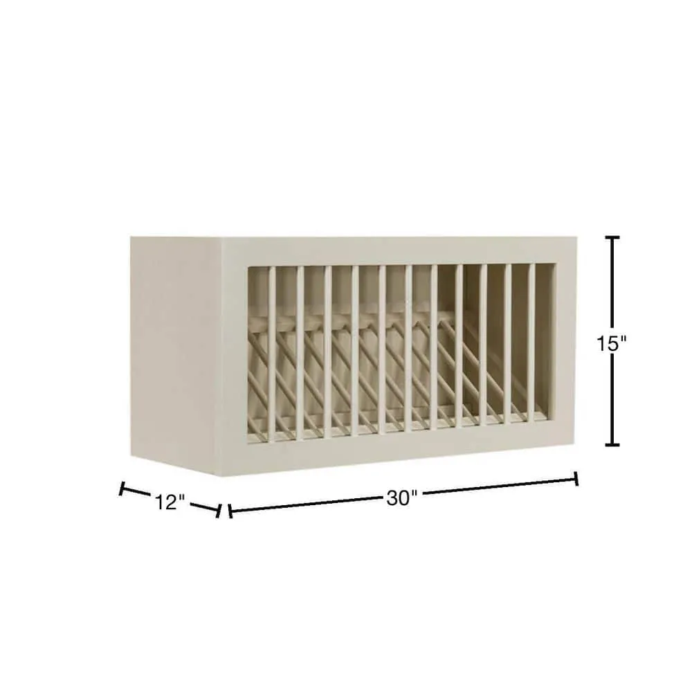 LIFEART CABINETRY Princeton Assembled 30 in. x 15 in. x 12 in. Wall Dish Holder in Off-White, photo 2 of 6