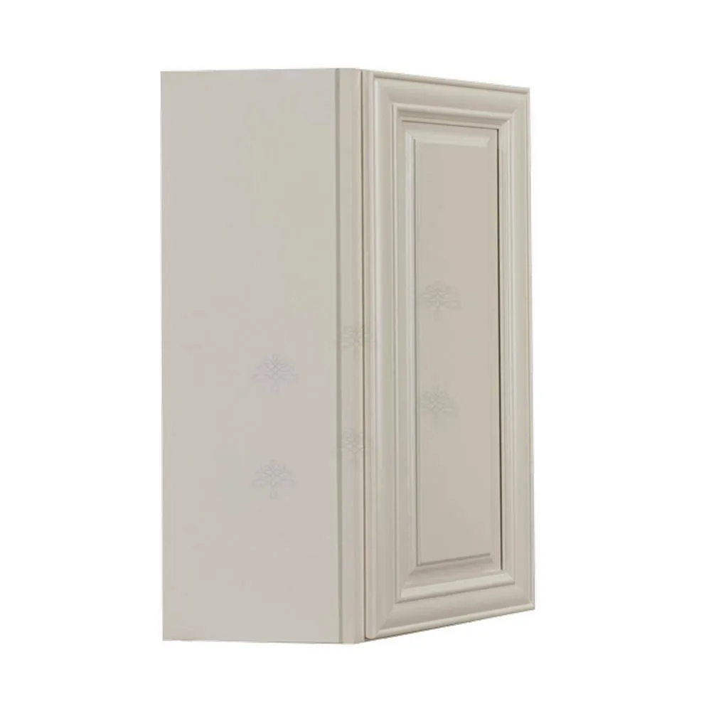 LIFEART CABINETRY Princeton Assembled 24 in. x 30 in. x 12 in. Wall Diagonal Corner Cabinet with 1-Door 2-Shelves in Off-White, photo 6 of 10
