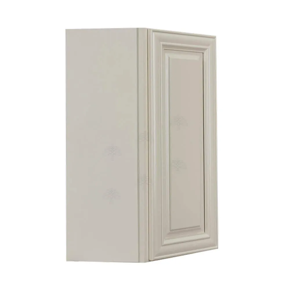 LIFEART CABINETRY Princeton Assembled 24 in. x 36 in. x 15 in. Wall Diagonal Corner Cabinet with 1-Door 2-Shelves in Off-White, photo 4 of 8
