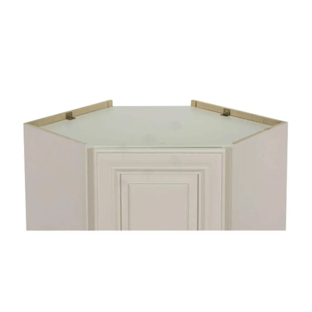 LIFEART CABINETRY Princeton Assembled 24 in. x 36 in. x 15 in. Wall Diagonal Corner Cabinet with 1-Door 2-Shelves in Off-White, photo 5 of 8