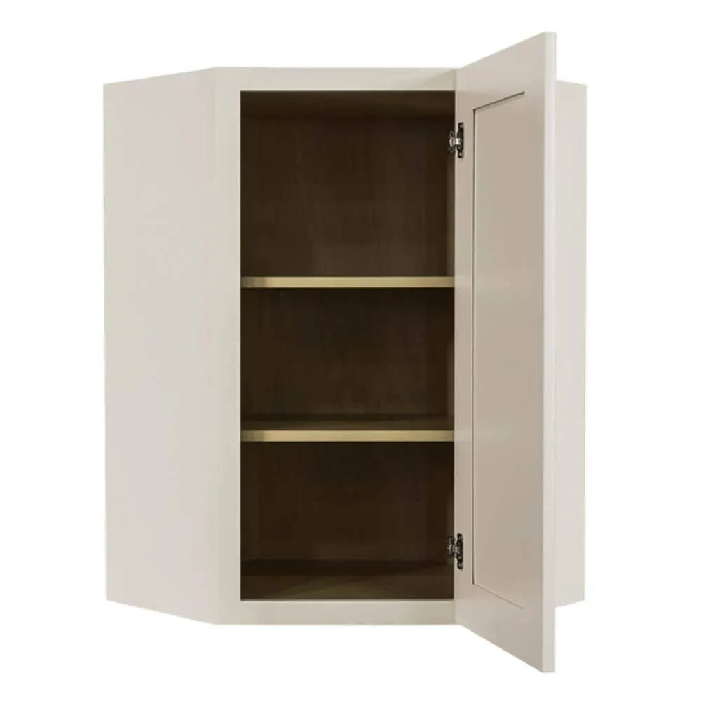 LIFEART CABINETRY Princeton Assembled 24 in. x 36 in. x 15 in. Wall Diagonal Corner Cabinet with 1-Door 2-Shelves in Off-White, photo 2 of 8