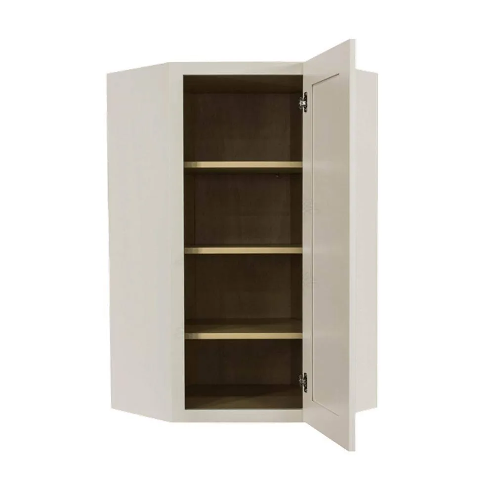 LIFEART CABINETRY Princeton Assembled 24 in. x 42 in. x 12 in. Wall Diagonal Corner Cabinet with 1-Door 3-Shelves in Off-White, photo 3 of 9