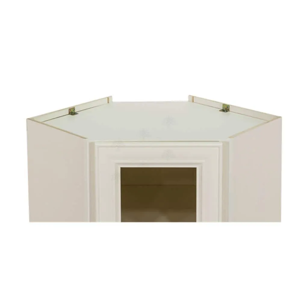 LIFEART CABINETRY Princeton Assembled 24 in. x 36 in. x 12 in. Wall Diagonal Mullion Door Cabinet with 1-Door 2-Shelves in Off-White, photo 5 of 8