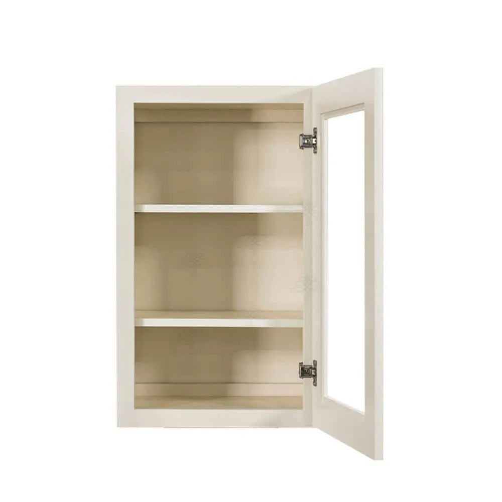 LIFEART CABINETRY Princeton Assembled 15 in. x 30 in. x 12 in. Wall Mullion Door Cabinet with 1-Door 2-Shelves in Off-White, photo 3 of 8