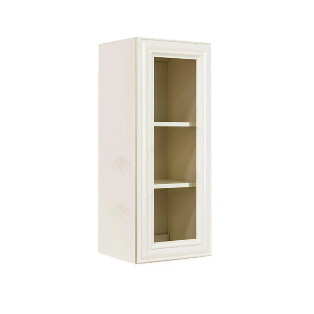 LIFEART CABINETRY Princeton Assembled 15 in. x 36 in. x 12 in. Wall Mullion Door Cabinet with 1-Door 2-Shelves in Off-White, photo 4 of 7
