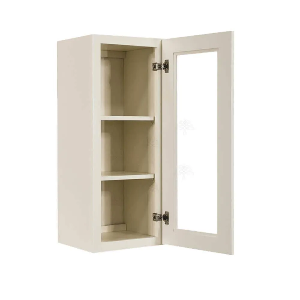 LIFEART CABINETRY Princeton Assembled 18 in. x 36 in. x 12 in. Wall Mullion Door Cabinet with 1-Door 2-Shelves in Off-White, photo 4 of 8