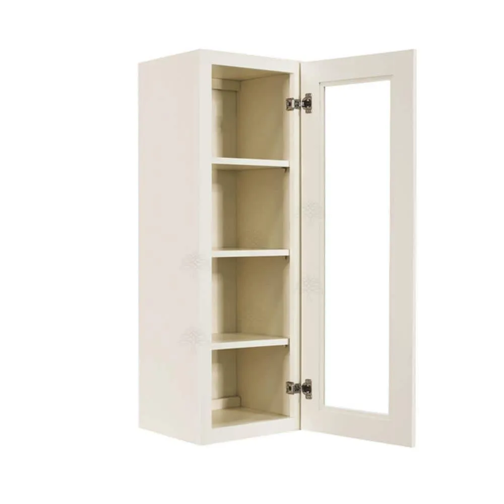 LIFEART CABINETRY Princeton Assembled 18 in. x 42 in. x 12 in. Wall Mullion Door Cabinet with 1-Door 3-Shelves in Off-White, photo 4 of 8