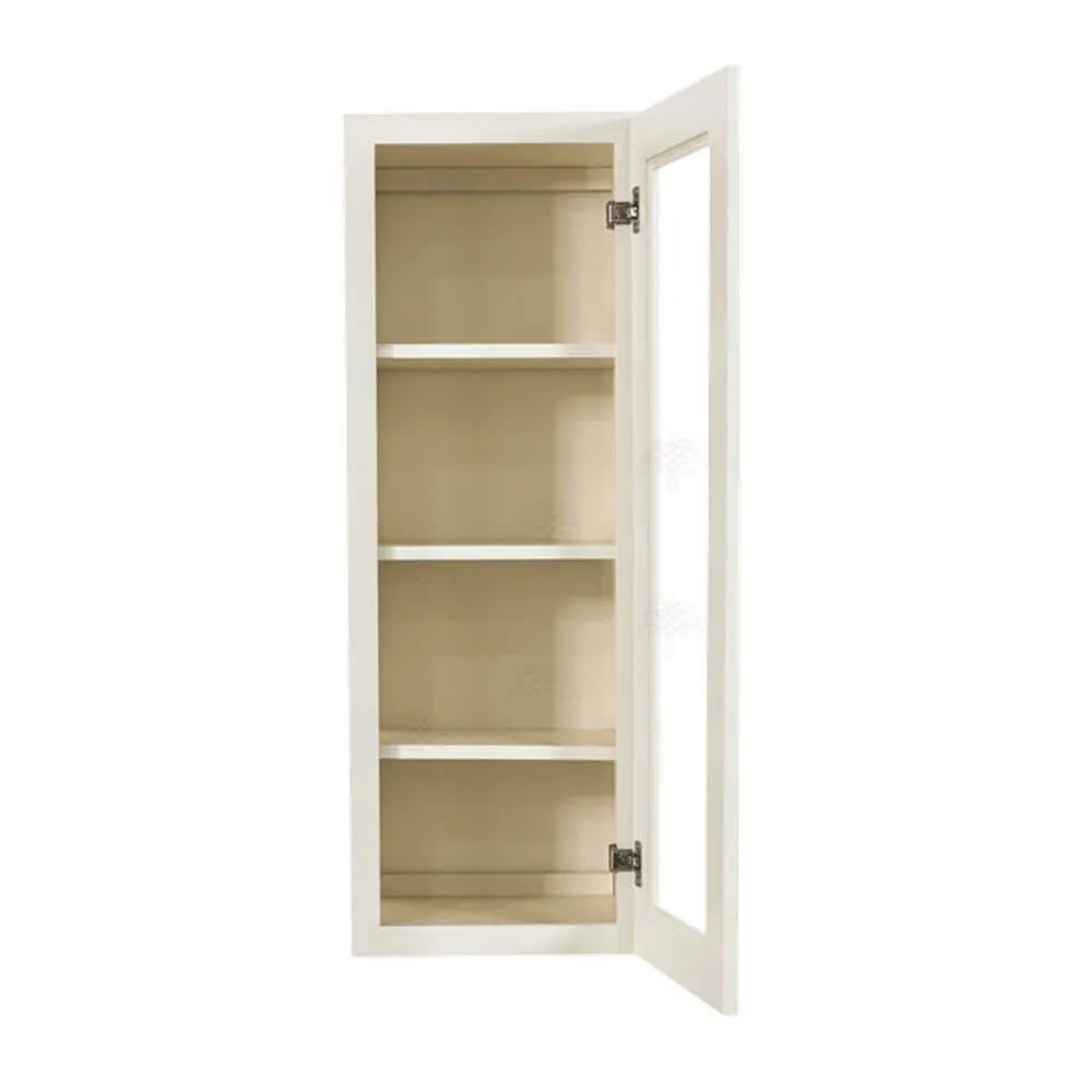 LIFEART CABINETRY Princeton Assembled 18 in. x 42 in. x 12 in. Wall Mullion Door Cabinet with 1-Door 3-Shelves in Off-White, photo 3 of 8