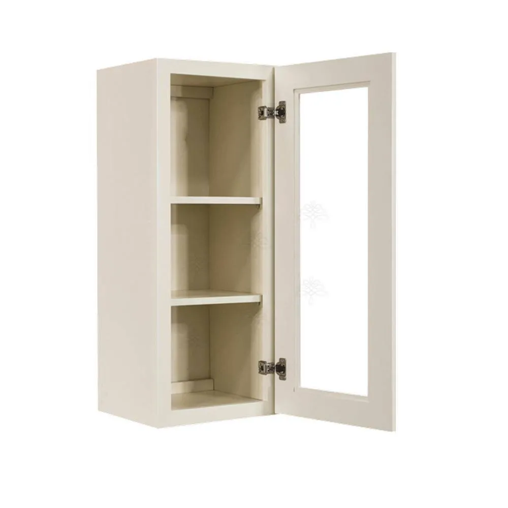 LIFEART CABINETRY Princeton Assembled 21 in. x 36 in. x 12 in. Wall Mullion Door Cabinet with 1-Door 2-Shelves in Off-White, photo 3 of 7