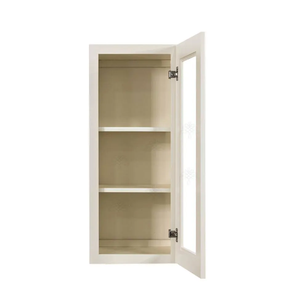 LIFEART CABINETRY Princeton Assembled 21 in. x 36 in. x 12 in. Wall Mullion Door Cabinet with 1-Door 2-Shelves in Off-White, photo 2 of 7