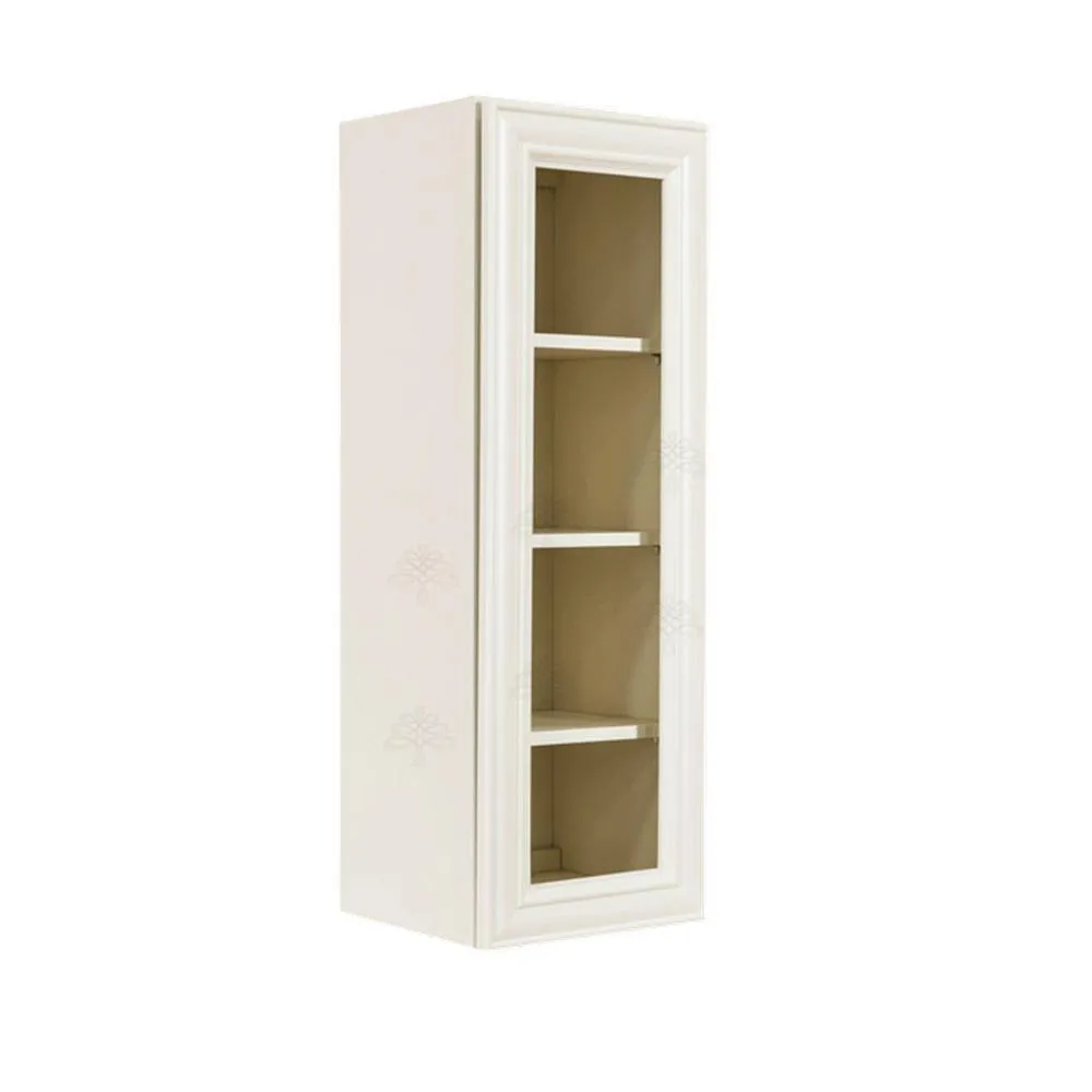 LIFEART CABINETRY Princeton Assembled 21 in. x 42 in. x 12 in. Wall Mullion Door Cabinet with 1-Door 3-Shelves in Off-White, photo 4 of 7