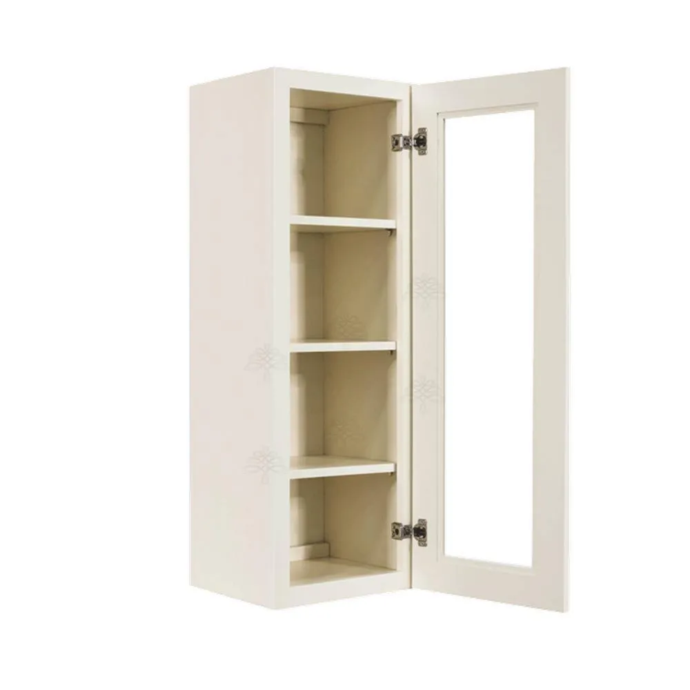 LIFEART CABINETRY Princeton Assembled 21 in. x 42 in. x 12 in. Wall Mullion Door Cabinet with 1-Door 3-Shelves in Off-White, photo 3 of 7