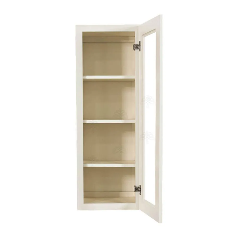 LIFEART CABINETRY Princeton Assembled 21 in. x 42 in. x 12 in. Wall Mullion Door Cabinet with 1-Door 3-Shelves in Off-White, photo 2 of 7