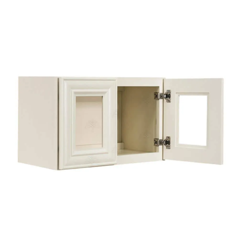 LIFEART CABINETRY Princeton Assembled 24 in. x 12 in. x 12 in. Wall Mullion Door Cabinet with 2-Door in Off-White, photo 4 of 8