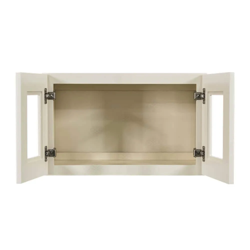 LIFEART CABINETRY Princeton Assembled 24 in. x 12 in. x 12 in. Wall Mullion Door Cabinet with 2-Door in Off-White, photo 3 of 8