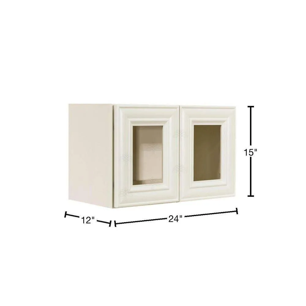 LIFEART CABINETRY Princeton Assembled 24 in. x 15 in. x 12 in. Wall Mullion Door Cabinet with 2-Door in Off-White, photo 2 of 8
