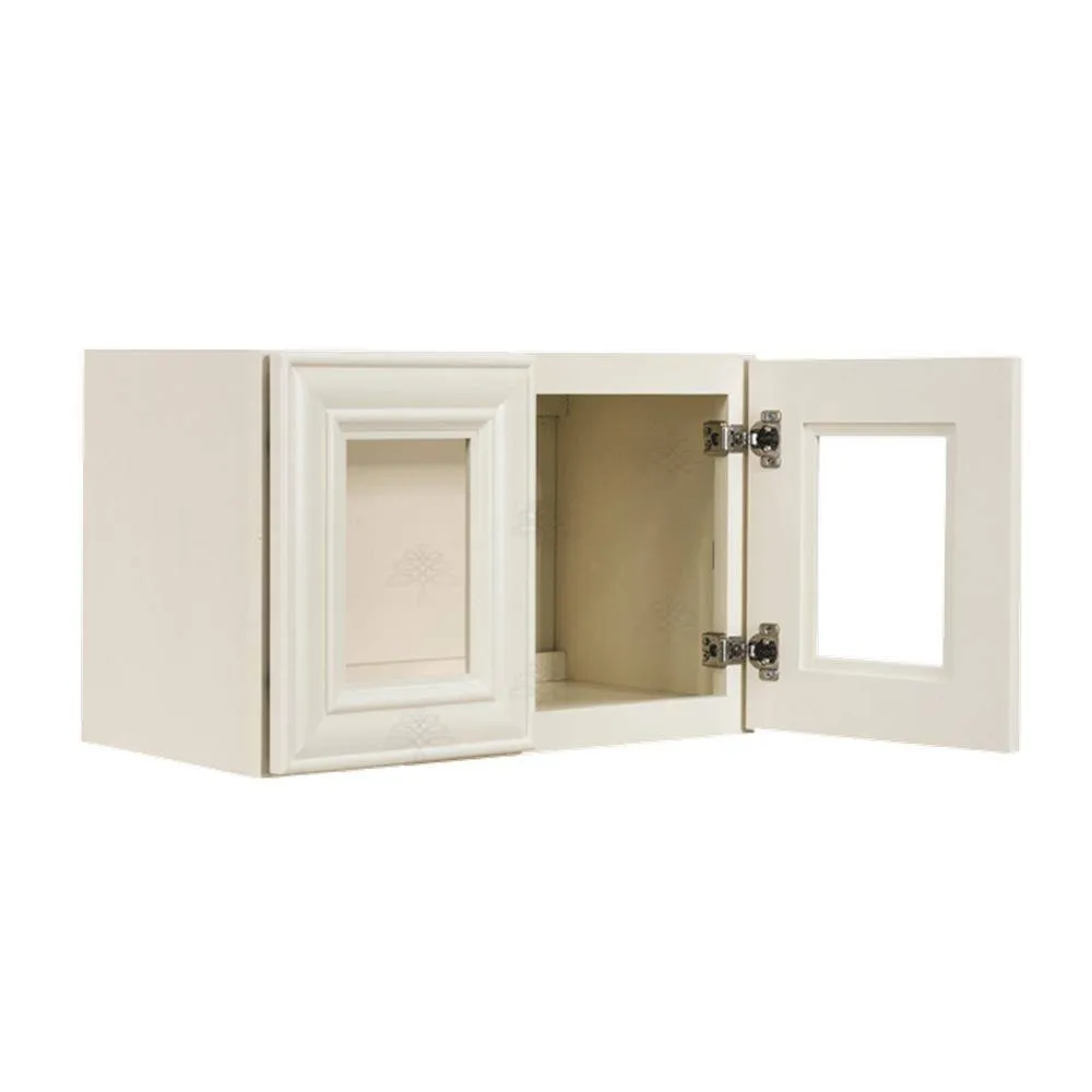 LIFEART CABINETRY Princeton Assembled 24 in. x 15 in. x 12 in. Wall Mullion Door Cabinet with 2-Door in Off-White, photo 4 of 8
