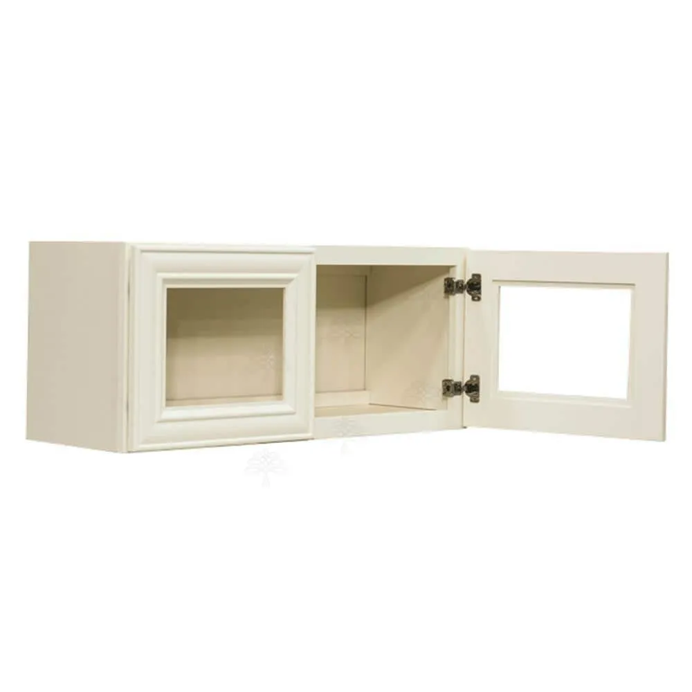 LIFEART CABINETRY Princeton Assembled 30 in. x 15 in. x 12 in. Wall Mullion Door Cabinet with 2-Door in Off-White, photo 4 of 8