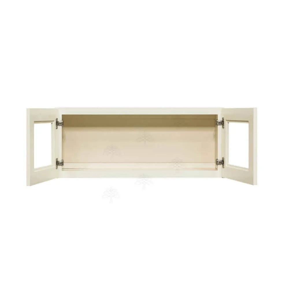 LIFEART CABINETRY Princeton Assembled 30 in. x 15 in. x 12 in. Wall Mullion Door Cabinet with 2-Door in Off-White, photo 3 of 8