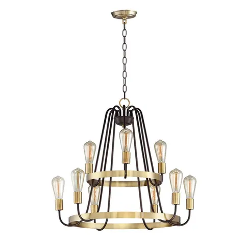 Haven 9-Light Oil Rubbed Bronze/Antique Brass Chandelier
