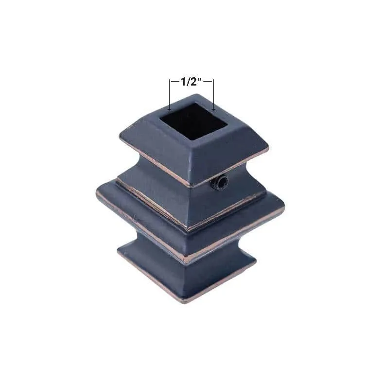 EVERMARK Stair Parts 1/2 in. Oil Rubbed Bronze Metal Knuckle Baluster Fitting for Stair Remodel, photo 3 of 3