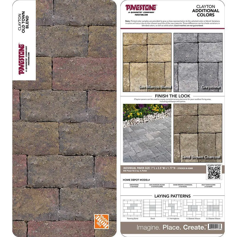 Pavestone Paper Sample Only of Clayton 3.5 in. W x 7 in. L x 1.77 in. H Old Town Blend Concrete Paver (1-Piece), photo 3 of 5