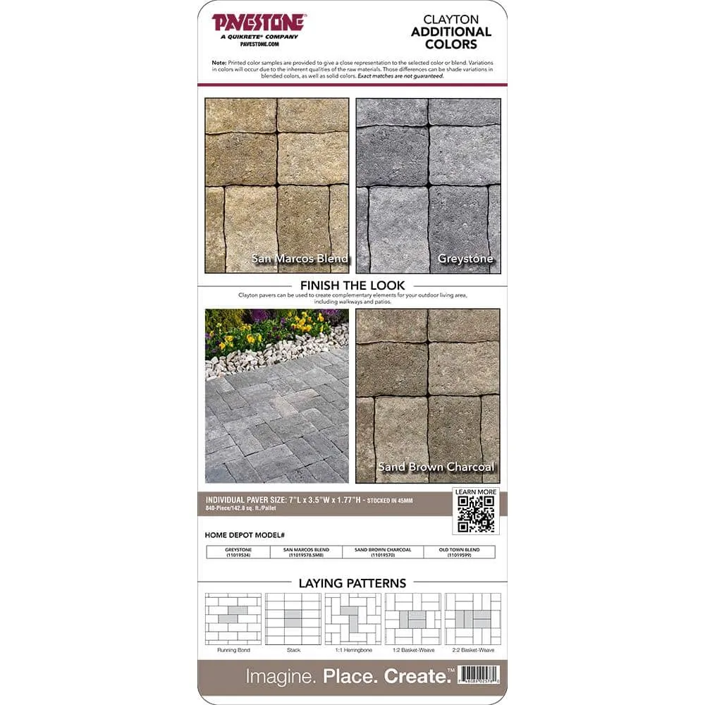 Pavestone Paper Sample Only of Clayton 3.5 in. W x 7 in. L x 1.77 in. H Old Town Blend Concrete Paver (1-Piece), photo 2 of 5