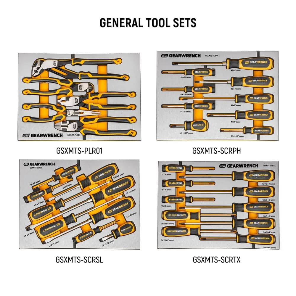 GEARWRENCH MEGAMOD 72 in. x 25 in. 18-Drawer Mobile Workbench Cabinet with Master Mechanics Tool Set in Foam Trays (1,268-Pieces), photo 11 of 15