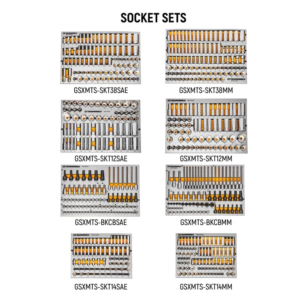 GEARWRENCH MEGAMOD 72 in. x 25 in. 18-Drawer Mobile Workbench Cabinet with Master Mechanics Tool Set in Foam Trays (1,268-Pieces), photo 7 of 15
