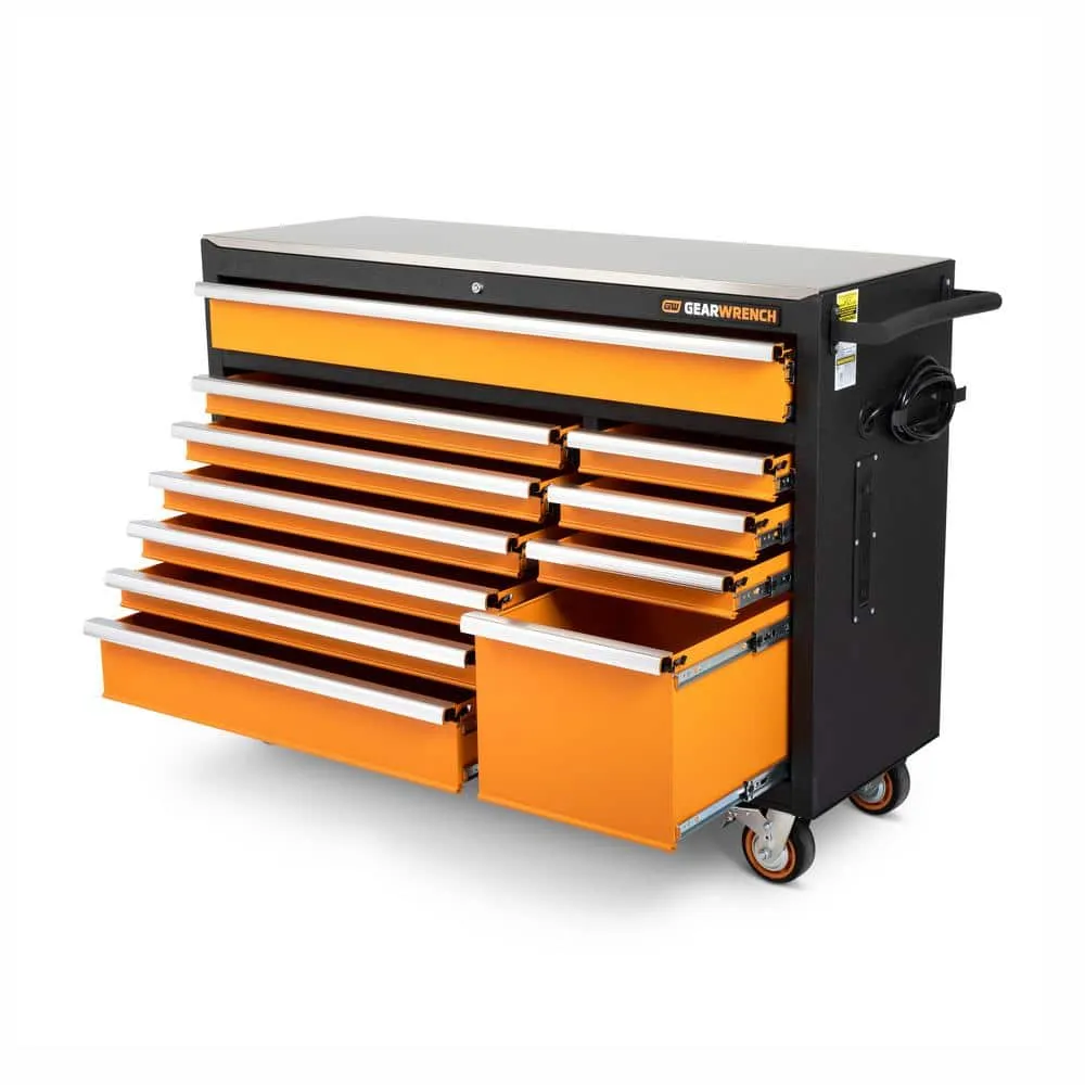 GEARWRENCH MEGAMOD 52 in. x 18 in. 11-Drawer Mobile Workbench Cabinet with Master Mechanics Tool Set in Foam Trays (1,024-Pieces), photo 5 of 15