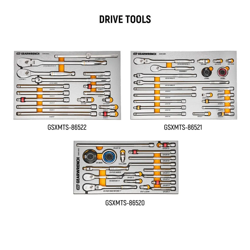 GEARWRENCH MEGAMOD 52 in. x 18 in. 11-Drawer Mobile Workbench Cabinet with Master Mechanics Tool Set in Foam Trays (1,024-Pieces), photo 6 of 15