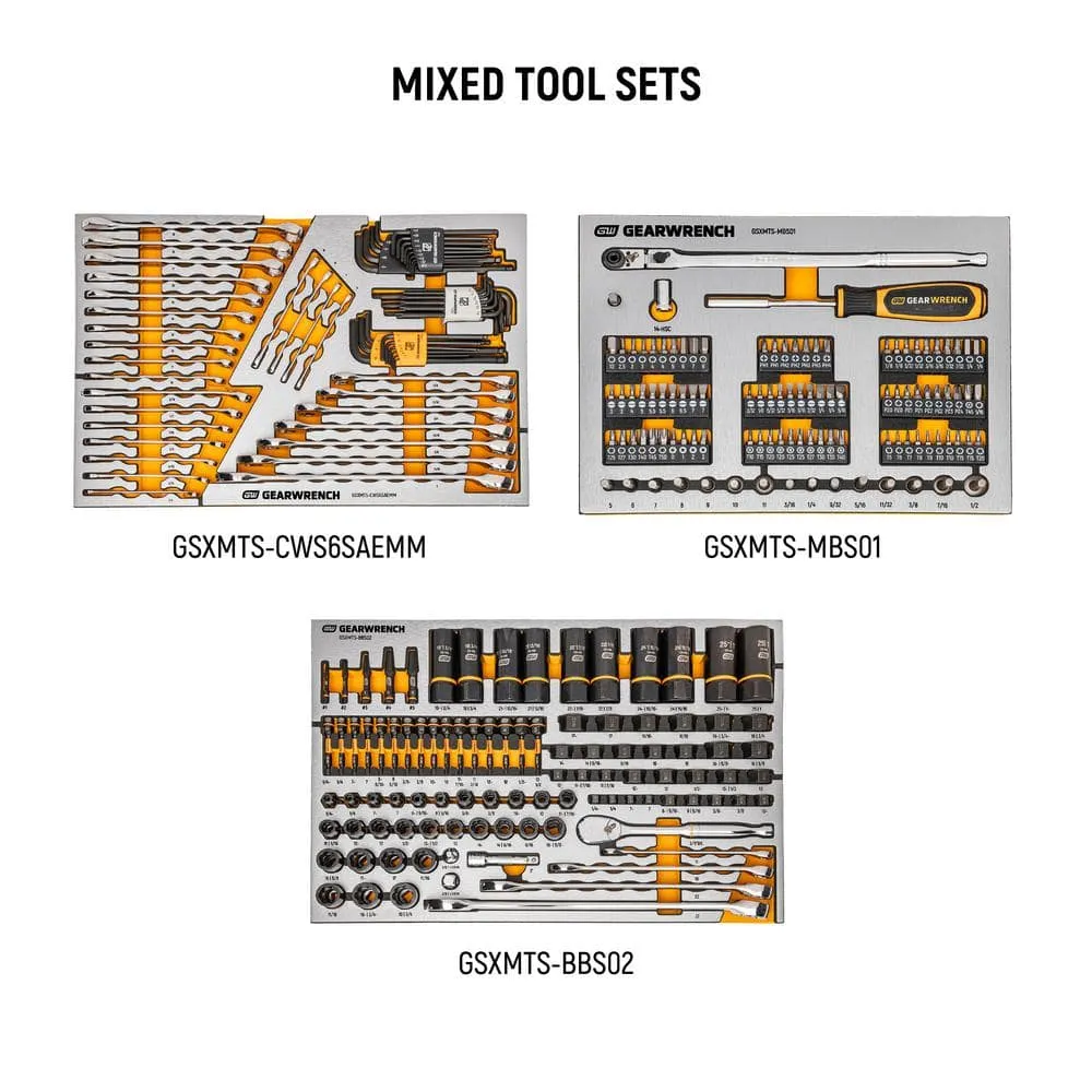 GEARWRENCH MEGAMOD 72 in. x 25 in. 18-Drawer Mobile Workbench Cabinet with Master Mechanics Tool Set in Foam Trays (1,268-Pieces), photo 8 of 15