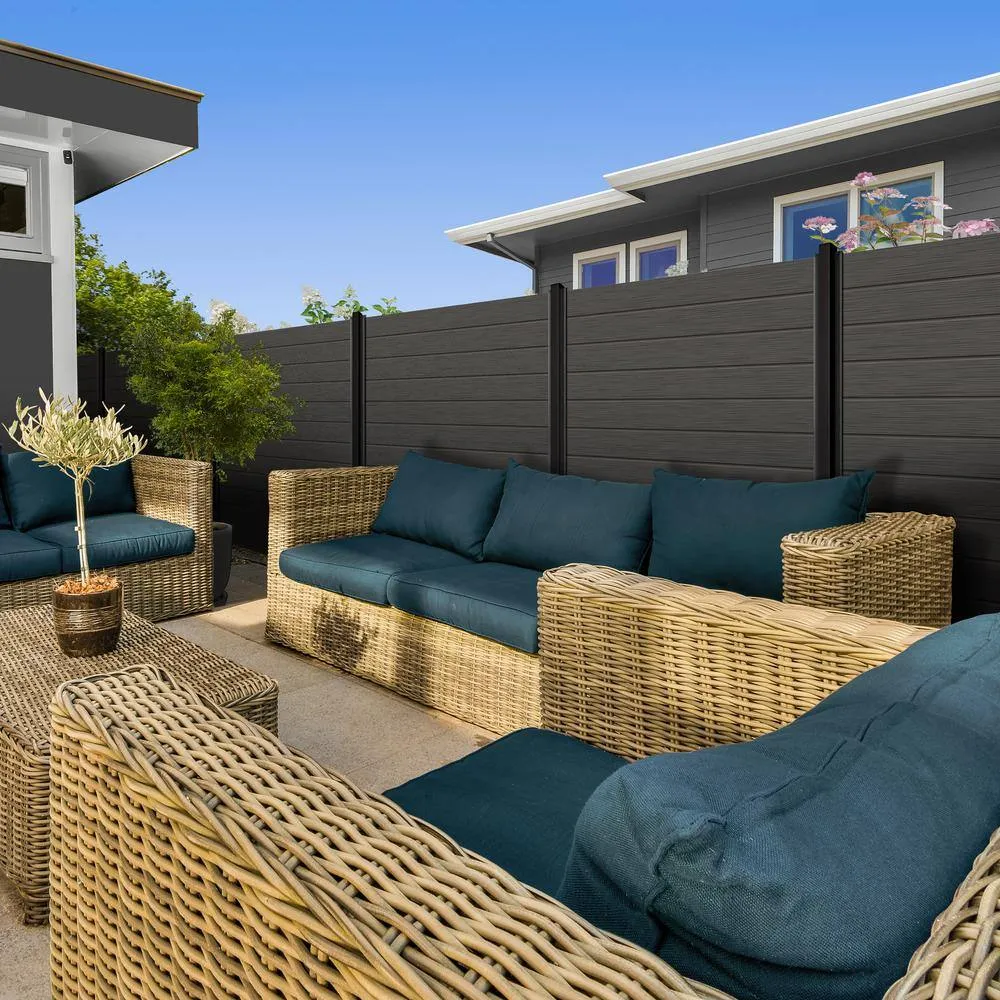 OUTDECO 5.5 in. x 72 in. x.75 in. Wood Plastic Composite Fence Board, Tongue and Groove, Sanded Finish - Charcoal (4-Pack), photo 12 of 12