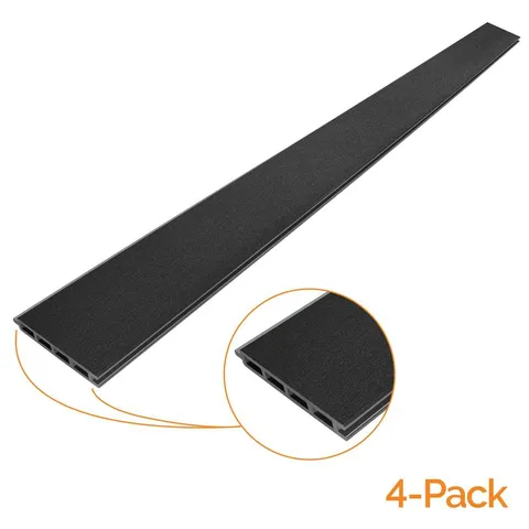 Charcoal Composite Fence Board, Tongue & Groove, 4-Pack