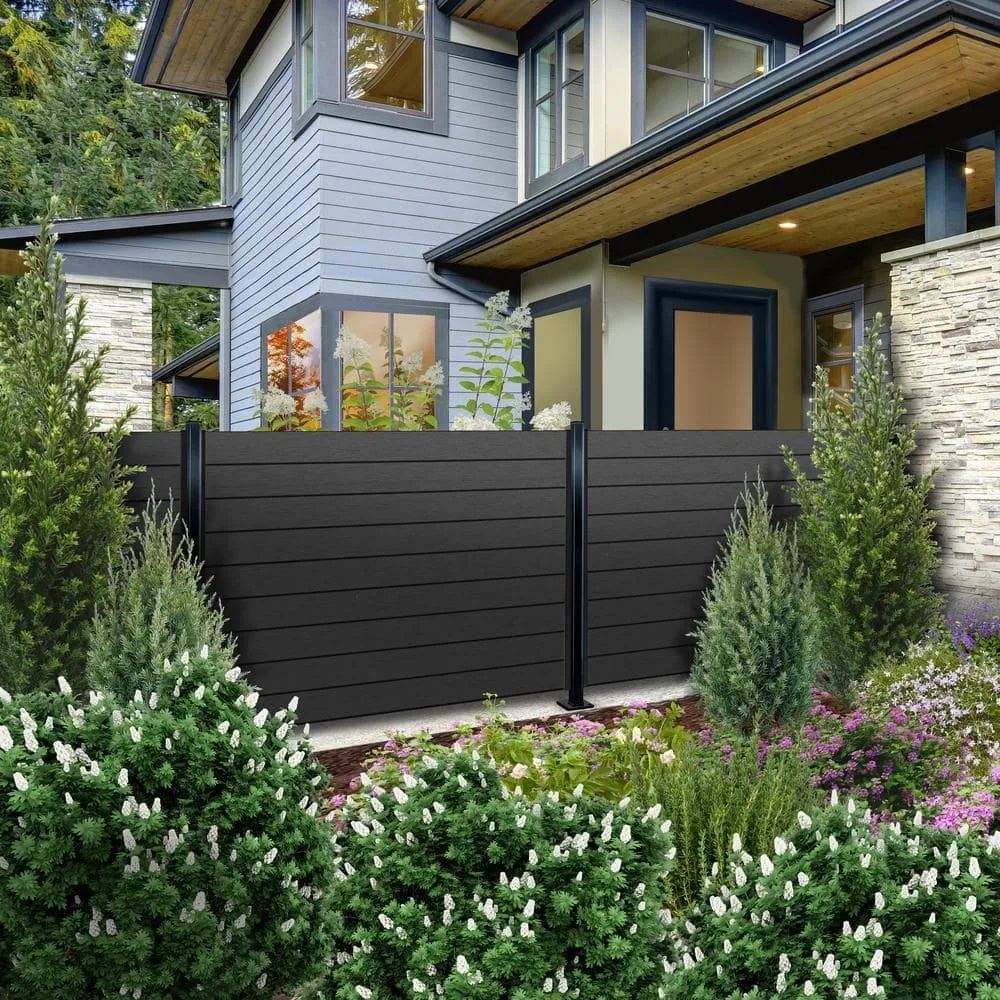 OUTDECO 5.5 in. x 72 in. x.75 in. Wood Plastic Composite Fence Board, Tongue and Groove, Sanded Finish - Charcoal (4-Pack), photo 11 of 12