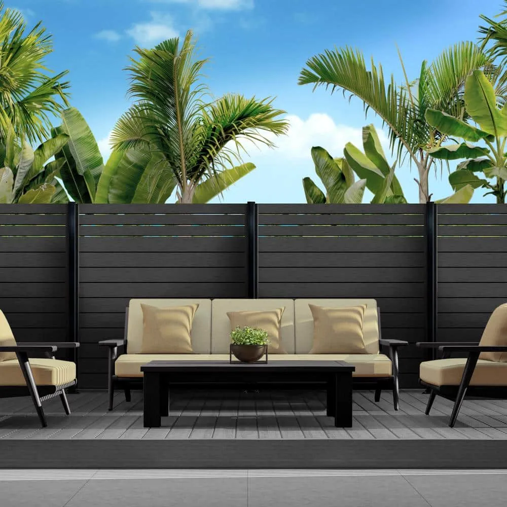 OUTDECO 5.5 in. x 72 in. x.75 in. Wood Plastic Composite Fence Board, Tongue and Groove, Sanded Finish - Charcoal (4-Pack), photo 6 of 12