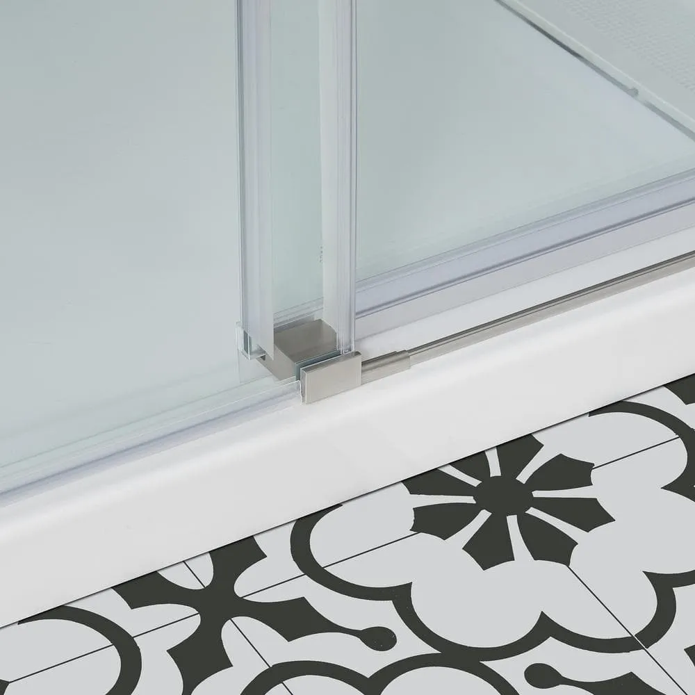 OVE Decors Bel Soft Close 48 in. W x 78.75 in. H Alcove Sliding Frameless Shower Door in Satin Nickel, photo 11 of 15