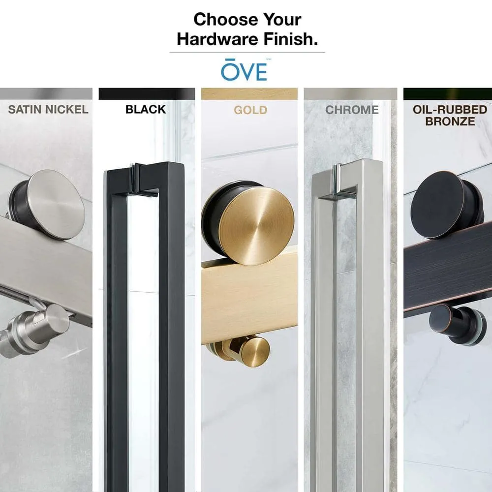 OVE Decors Bel Soft Close 48 in. W x 78.75 in. H Alcove Sliding Frameless Shower Door in Satin Nickel, photo 6 of 15