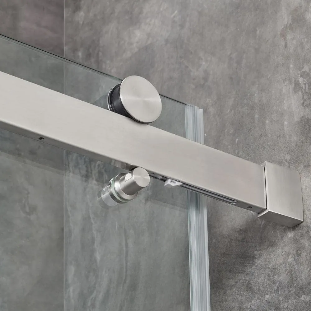 OVE Decors Bel Soft Close 48 in. W x 78.75 in. H Alcove Sliding Frameless Shower Door in Satin Nickel, photo 13 of 15