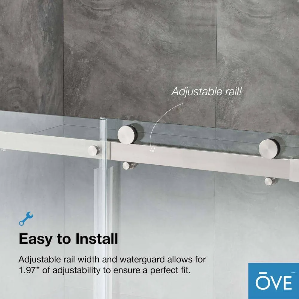 OVE Decors Bel Soft Close 48 in. W x 78.75 in. H Alcove Sliding Frameless Shower Door in Satin Nickel, photo 4 of 15