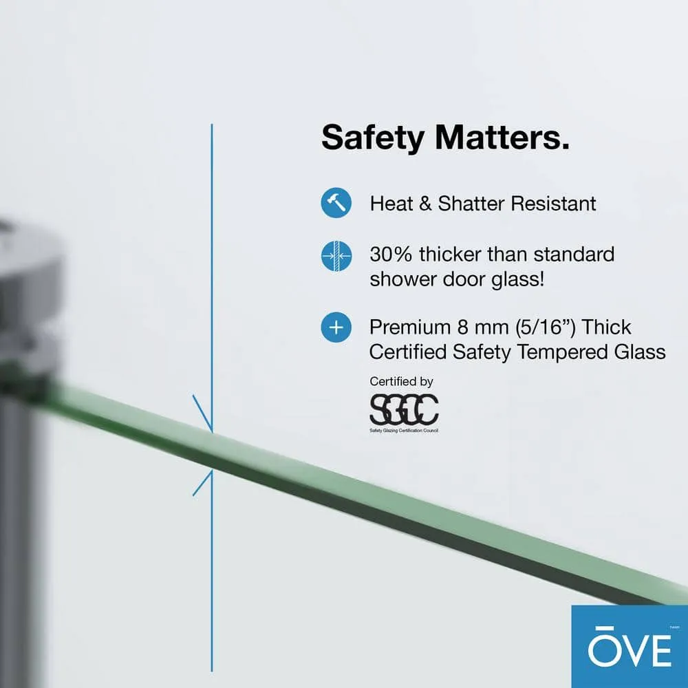 OVE Decors Bel Soft Close 48 in. W x 78.75 in. H Alcove Sliding Frameless Shower Door in Satin Nickel, photo 8 of 15