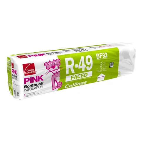R-49 Kraft Faced Fiberglass Insulation Batts, 14 × 16 × 48 in